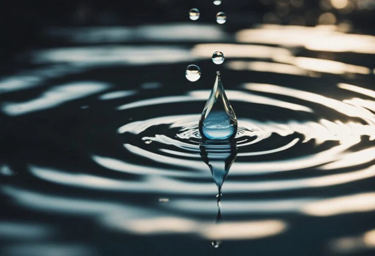 MYDREAMGUIDES.COM A falling drop of water that creates ripples in a pond.